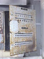 A recce of the derelict buildings of the old Boulogne Hoverport - Lighting/electrical control panel for the hoverport terminal (submitted by N Levy).